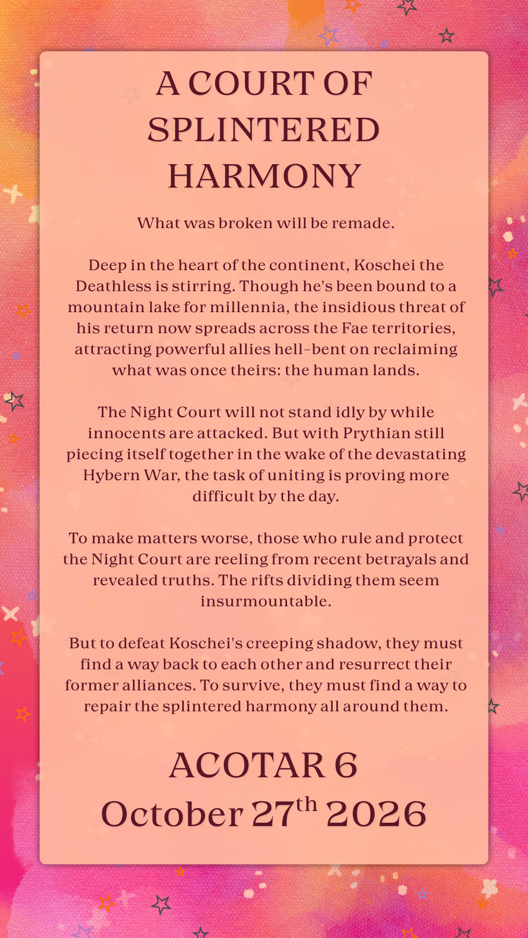 ACOTAR 6 Pre-order