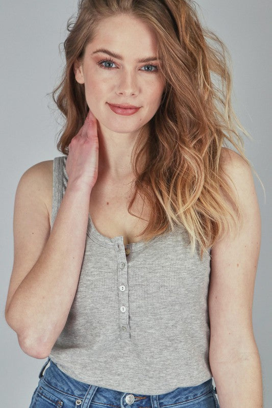 Grey Henley Tank