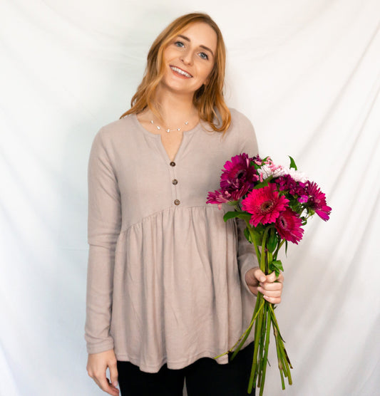 Lavender Babydoll Knit Top