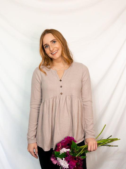 Lavender Babydoll Knit Top