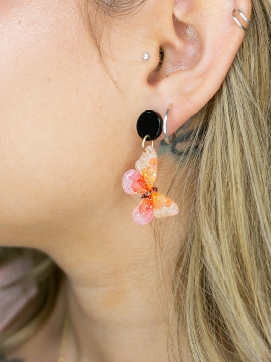 Pink Butterfly Earring