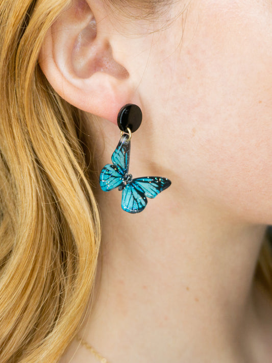 Teal Butterfly Earring