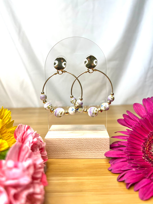 Floral Glass Beaded Hoop