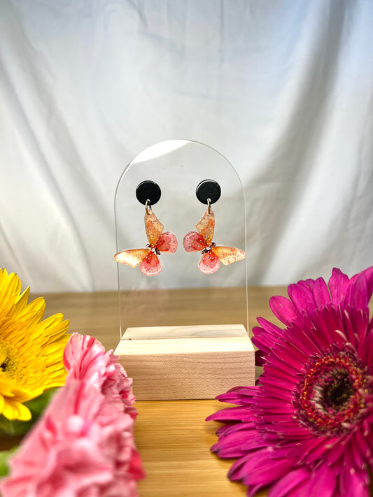 Pink Butterfly Earring