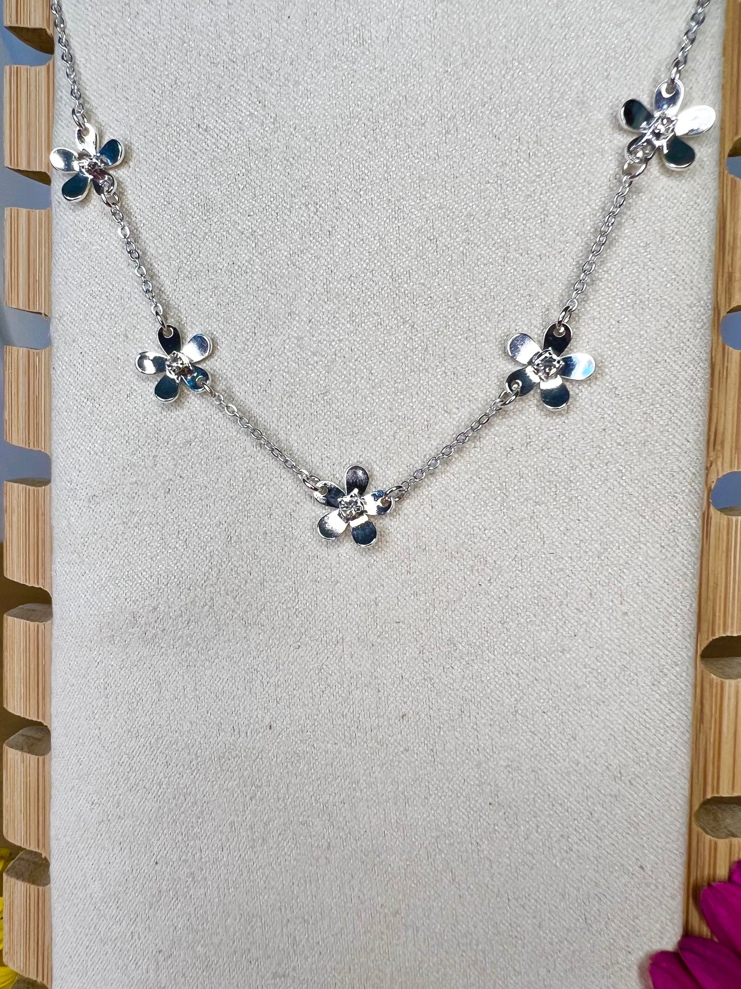 Silver Daisy Necklace