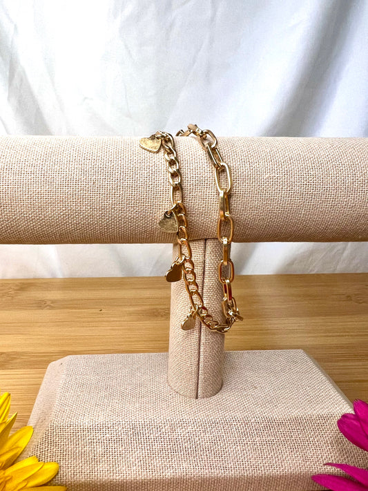 Heart Charms Chains Bracelet