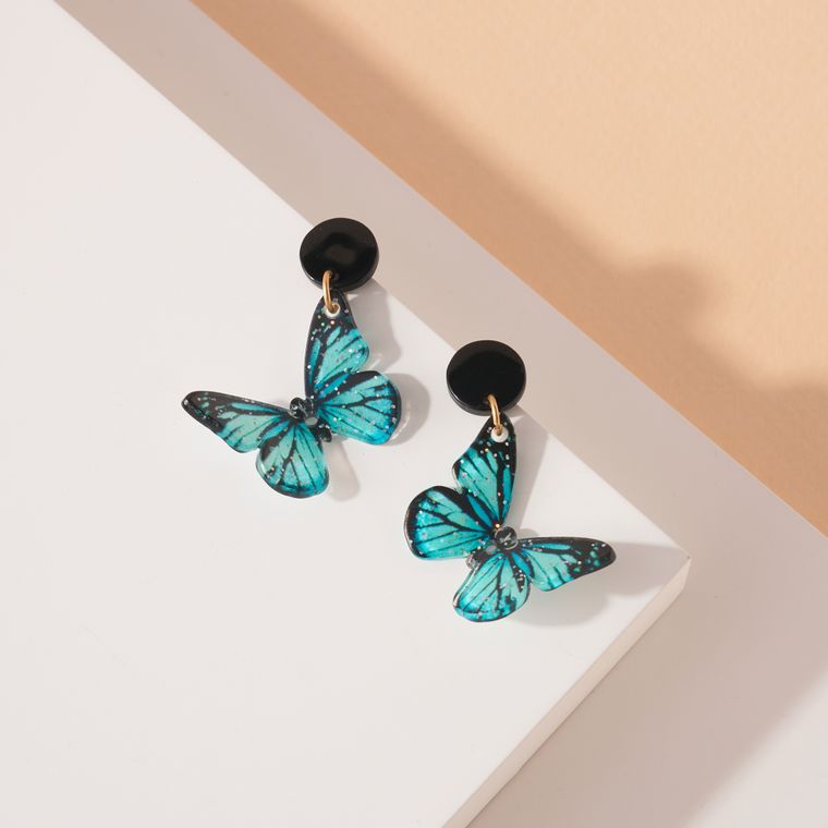 Teal Butterfly Earring