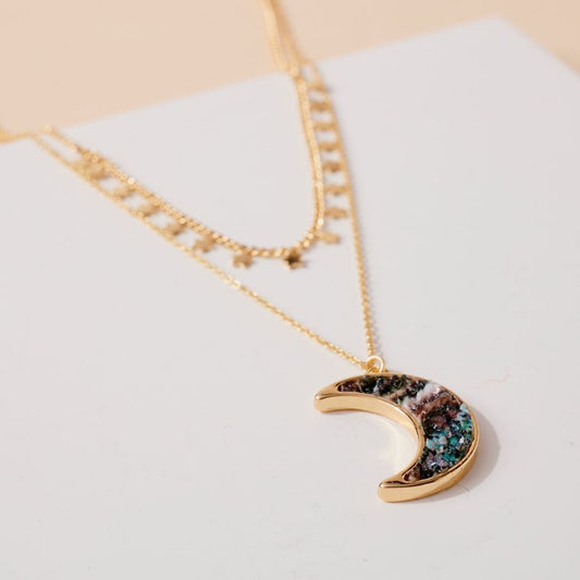 Layered Stars and Crescent Moon - Rainbow