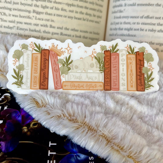 Cozy Fantasy Bookshelf Sticker